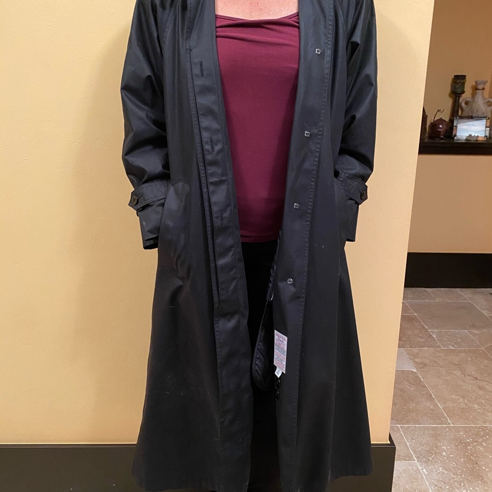 Long, black trench coat